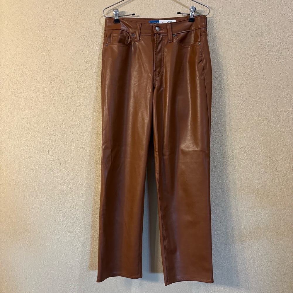 Old Navy Tan Faux Leather Pants